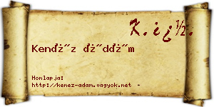 Kenéz Ádám névjegykártya
