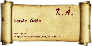 Kenéz Ádám névjegykártya